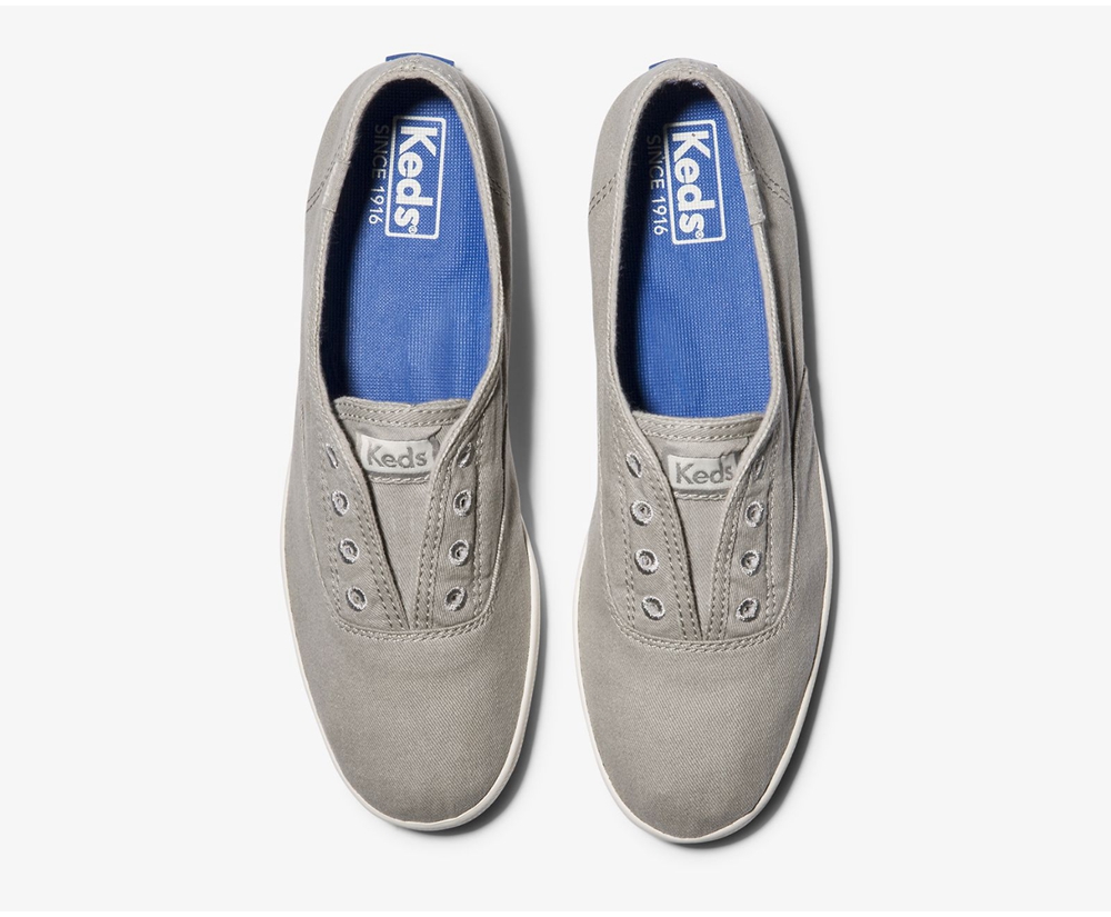 Slip Ons Keds Mujer Grises - Chillax Seasonal Washable - 3586-PXQYN